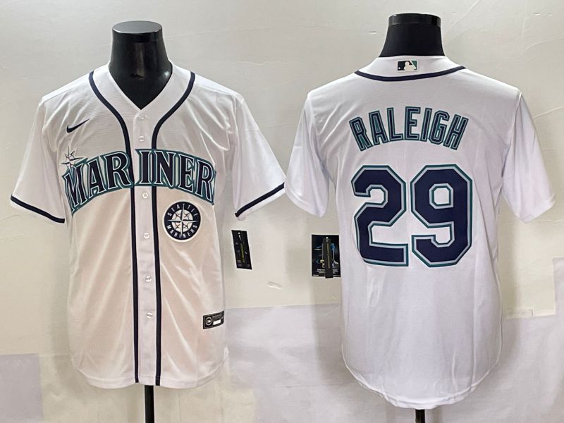Men 2025 Seattle Mariners #29 Raleigh White Game Nike MLB Jersey style 7->seattle mariners->MLB Jersey